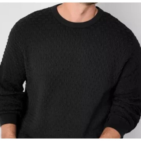 Shaquille O’Neal LT Black Big And Tall Crew Neck Long Sleeve Pullover New - Picture 2 of 7